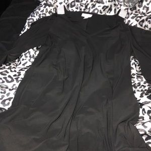 black loose-fit cold shoulder cocktail dress